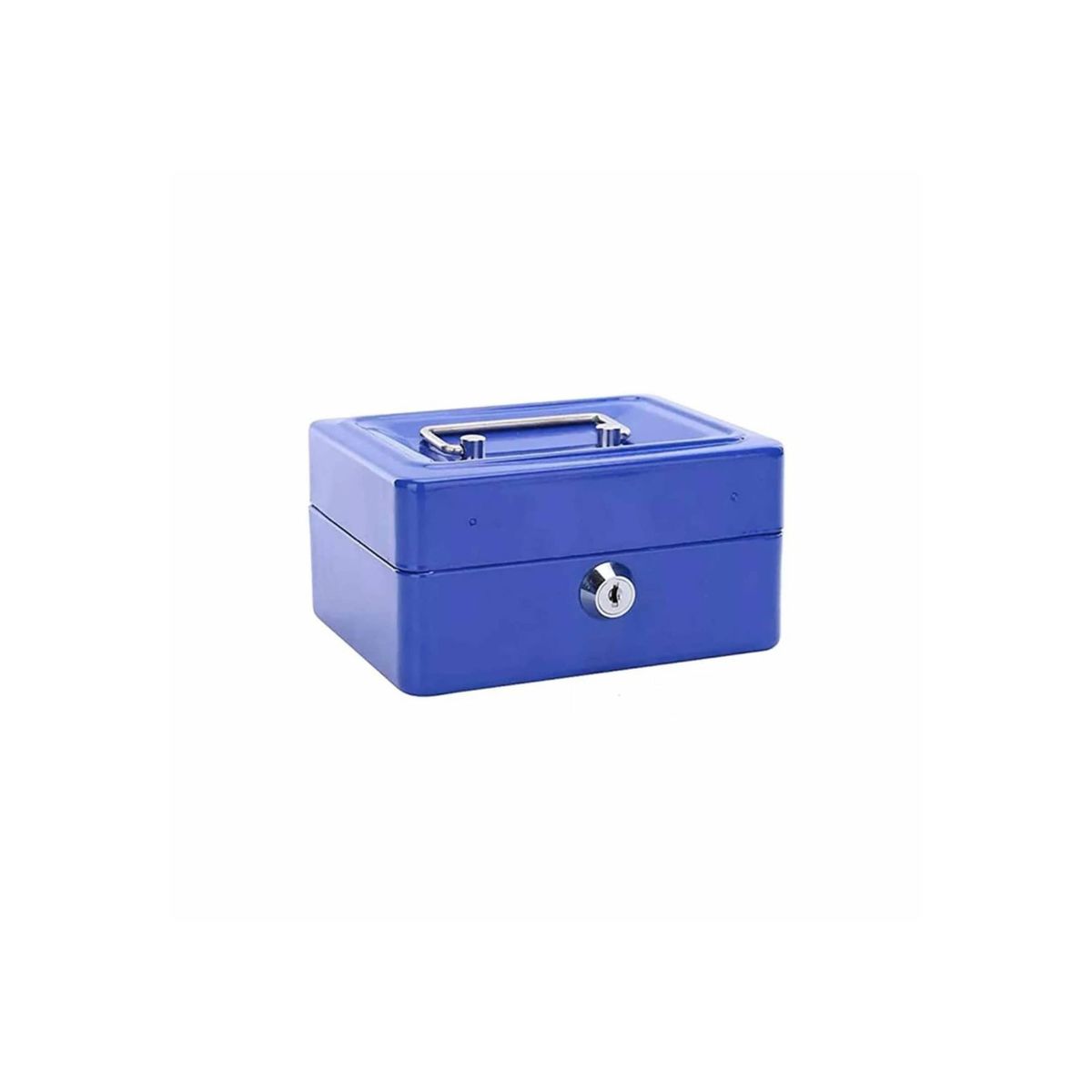 IMPORTCLICK - Caja Fuerte Metálica Con Llave 15x12cm Azul