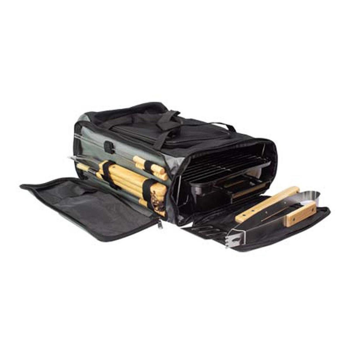 IMPORTCLICK - Set Deluxe Bolso Cooler Parrilla Asado Herramientas - Negro
