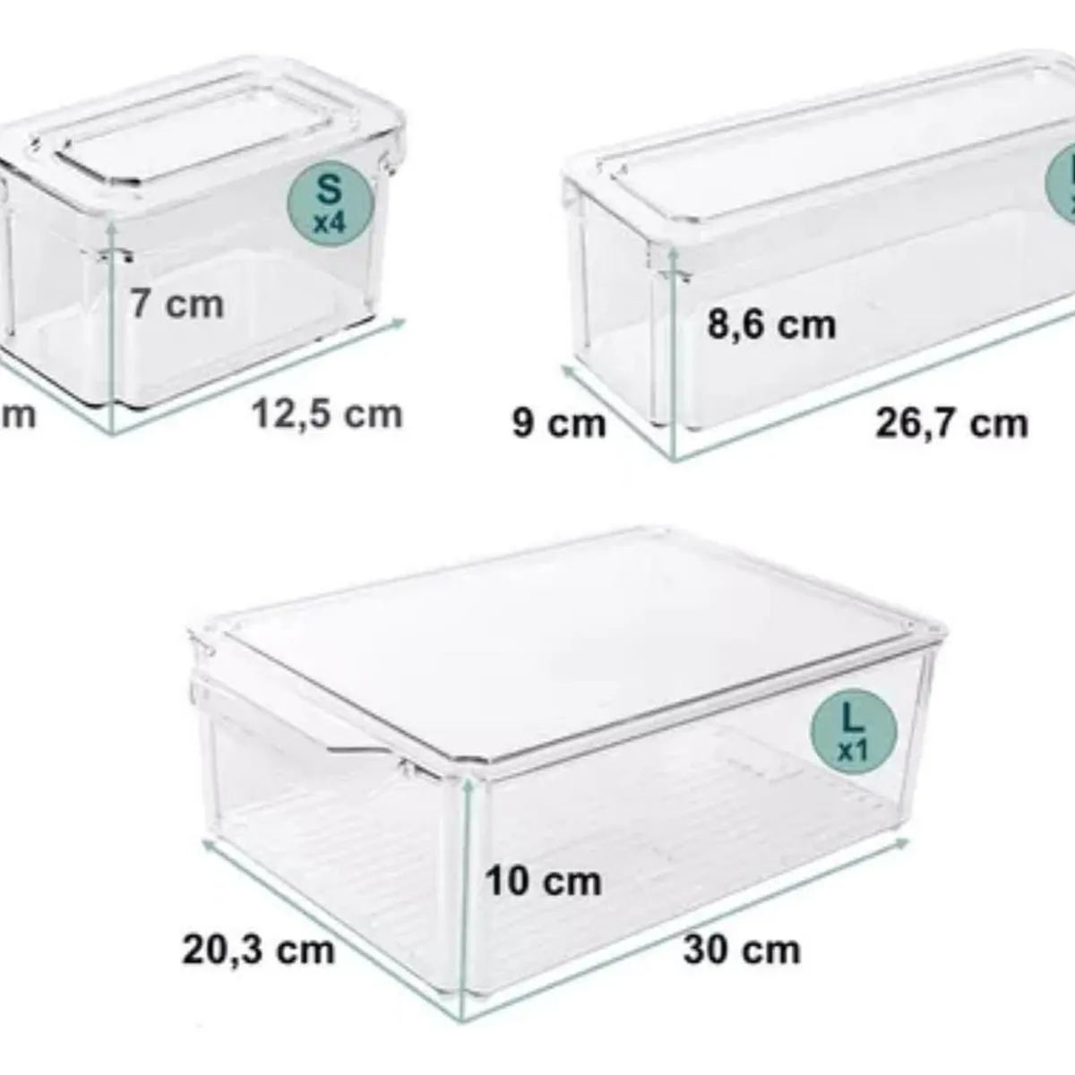 IMPORTCLICK - Set 7 Contenedores Organizadores Refrigerador Con Tapa