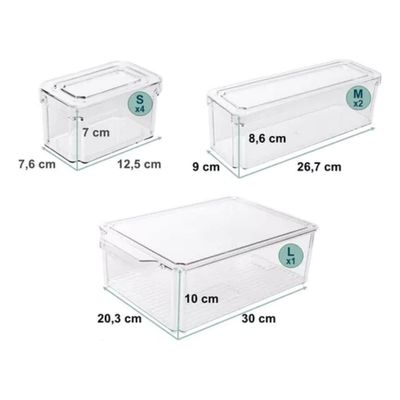 Imagen 2 del producto Set 7 Contenedores Organizadores Refrigerador Con Tapa
