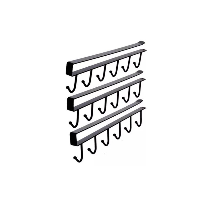 IMPORTCLICK - Colgador Organizador Multifuncional Cocina 3 Piezas - Negro