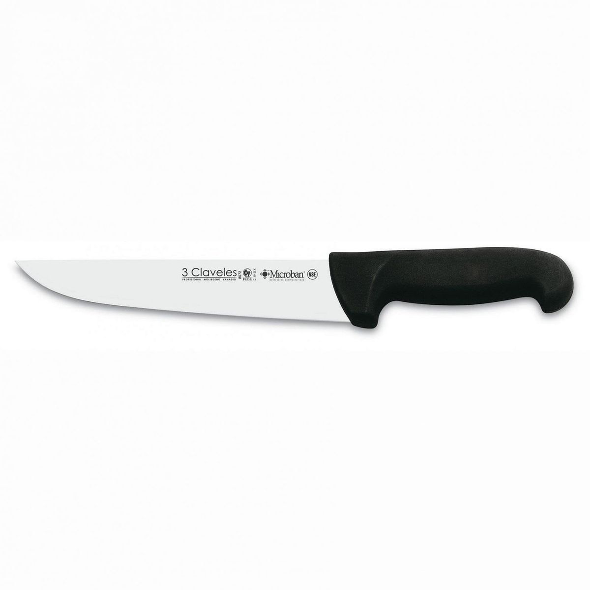 3 CLAVELES - Cuchillo Carnicero 24 cm Negro