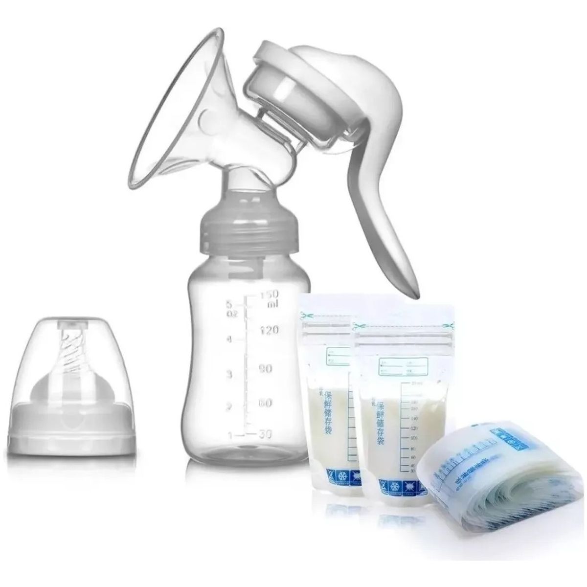 ONLY BABY - Extractor De Leche Manual + 30 Bolsas Almacenadora De Leche