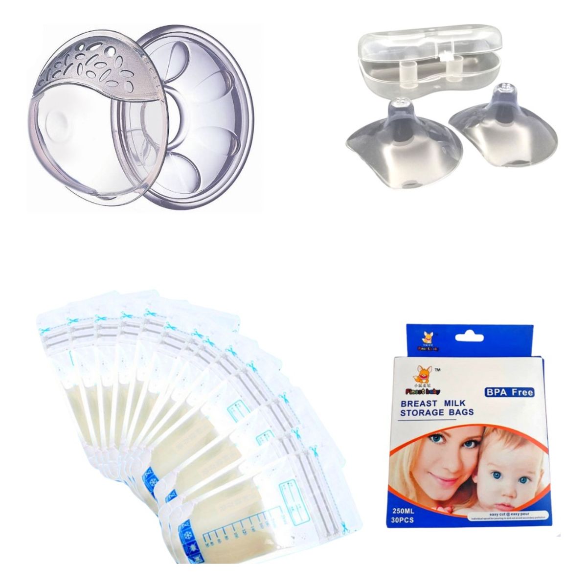 ONLY BABY - Amapolas + 30 Bolsitas Para Leche Materna + Par Pezoneras