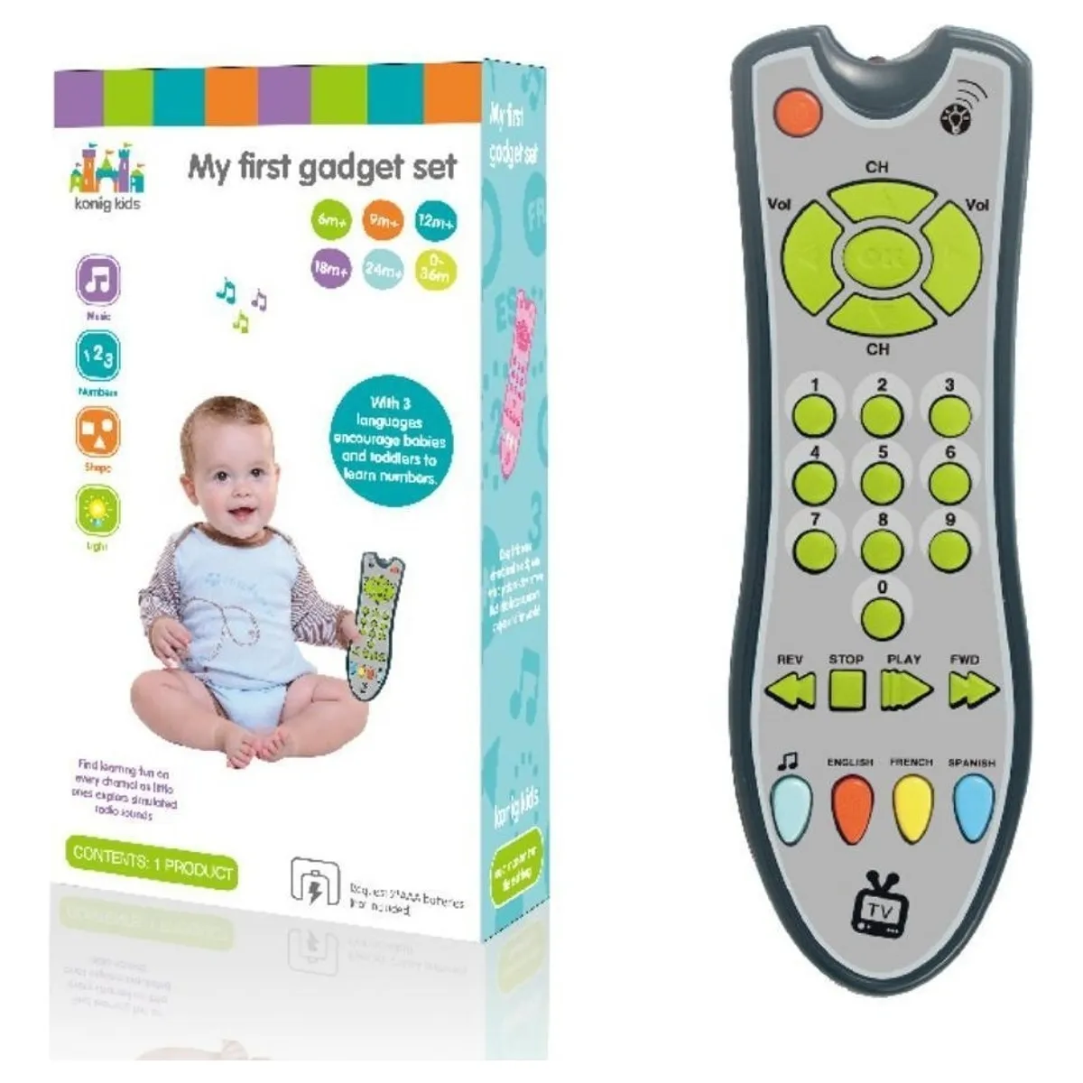 GENERICO - Control Remoto Televisor De Juguete Sonidos Y Luces Niños