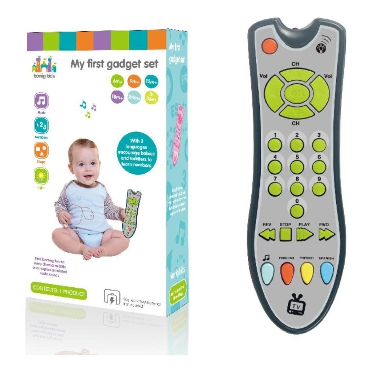 GENERICO - Control Remoto Televisor De Juguete Sonidos Y Luces Niños