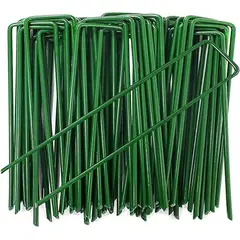 KUANGYE - 100pcs Estacas Jardín Grapas Paisajísticas Galvanizadas 15cm