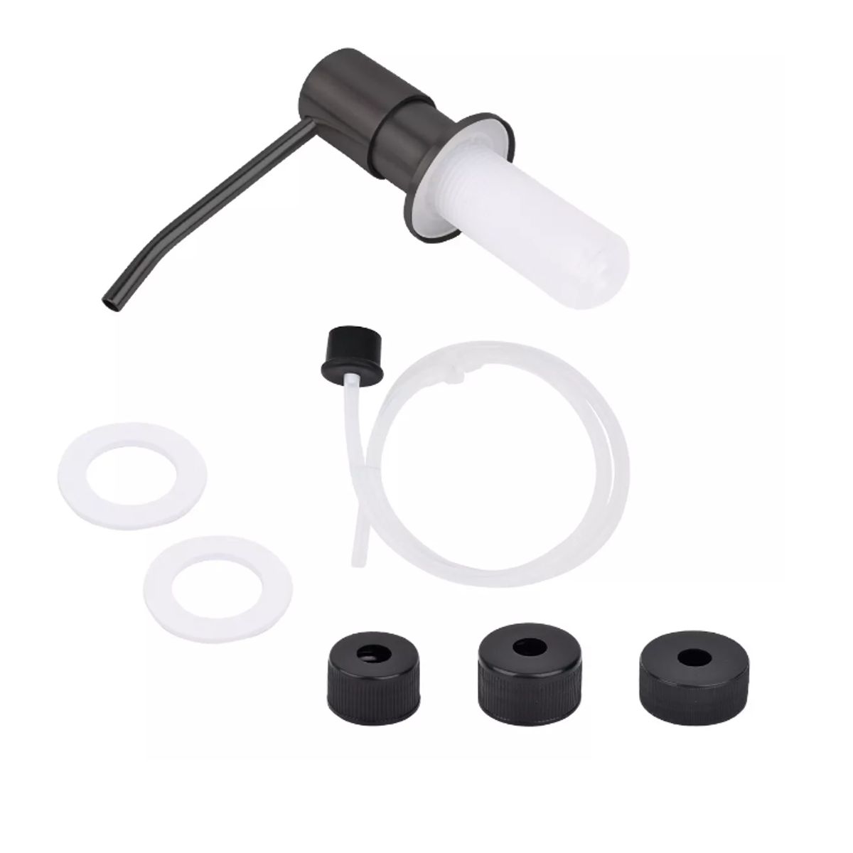 GENERICO - Dispensador Bomba Con Tubo Jabón Blanco Fregadero Inoxidable