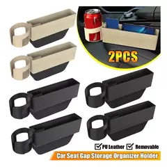 GENERICO - X2 Acabado Portavasos De Auto Consola Organizador Crema