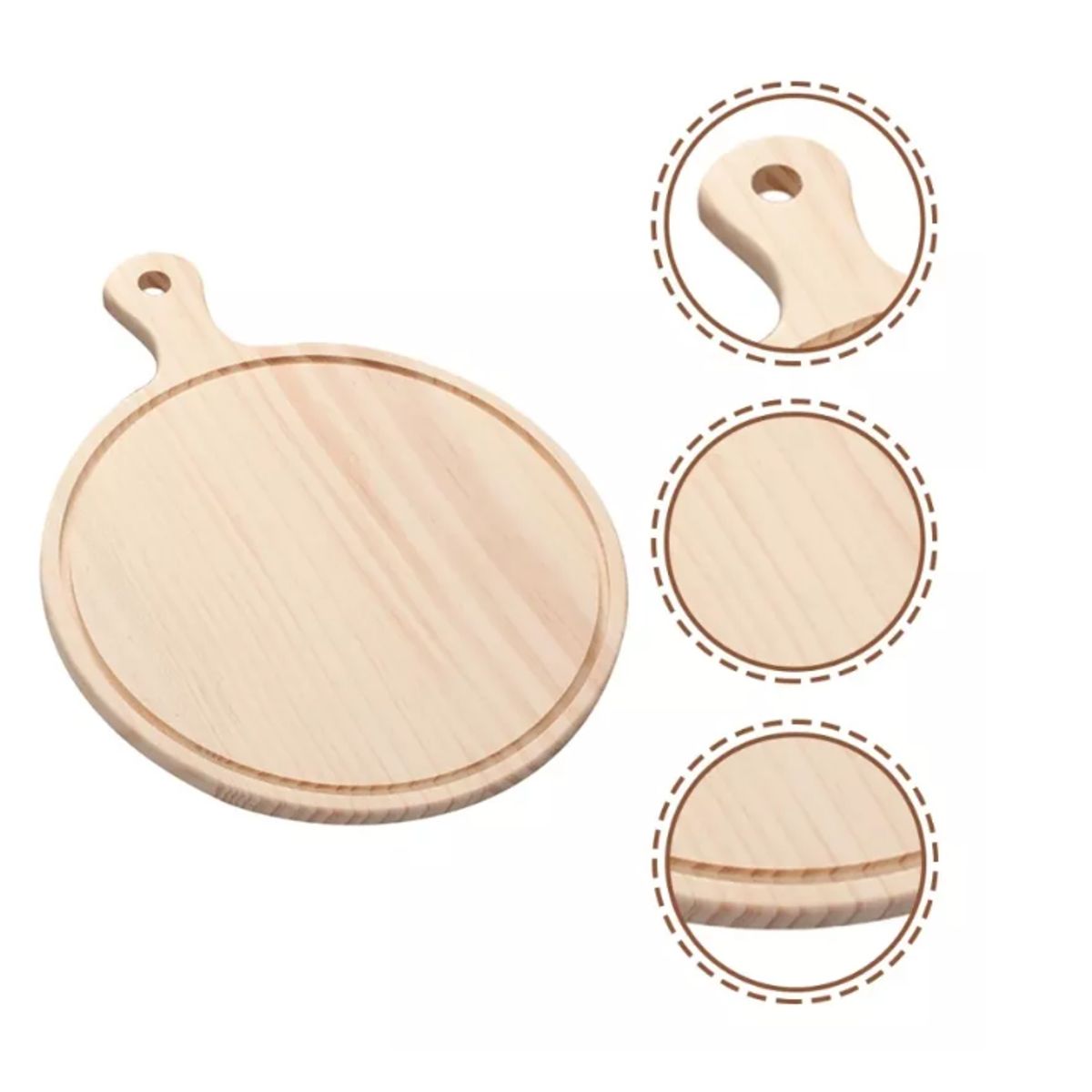 GENERICO - Tabla Bandeja De Madera Para Pizza Cocina Alimentos