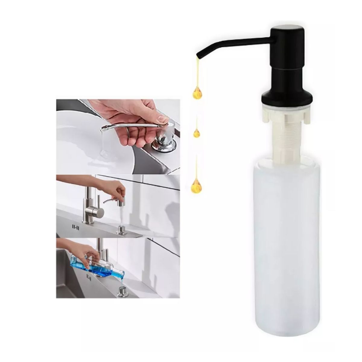 GENERICO - Dispensador De Jabón Fregadero Acero Inox Para Lavaplatos