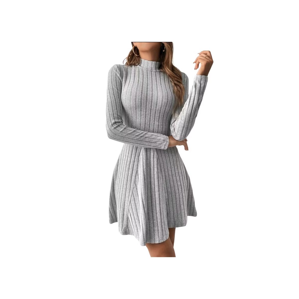 GENERICO - VESTIDO CORTO DE INVIERNO CUELLO ALTO IDEAL PARA COCTEL FIESTA
