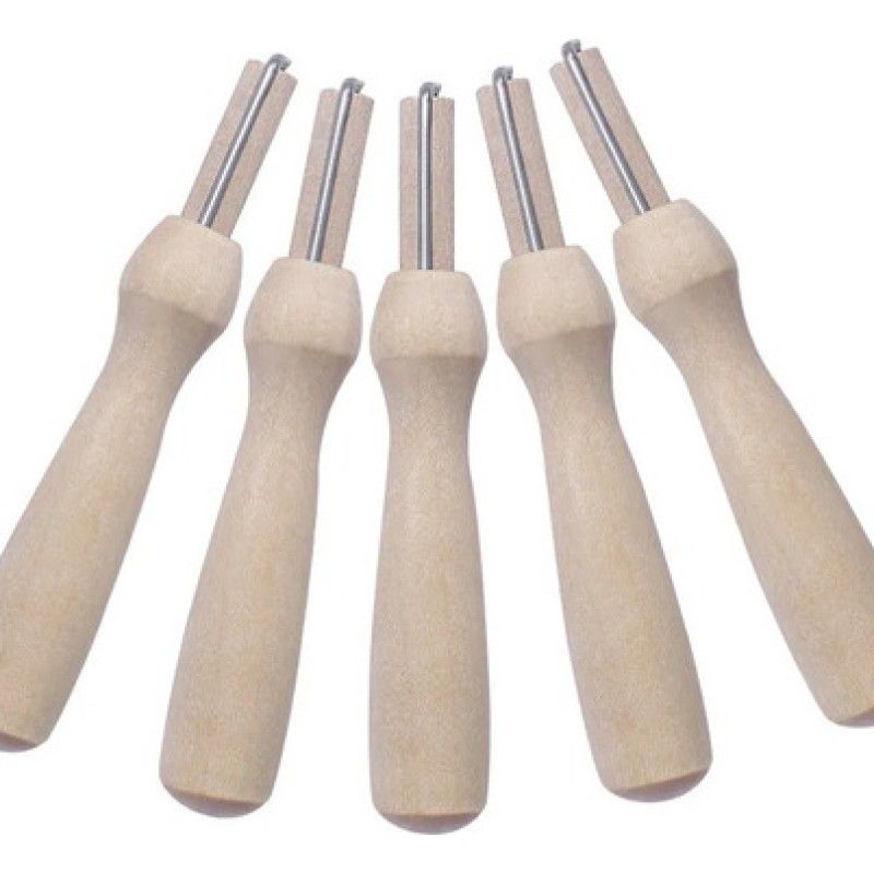 GENERICO - Pack 5 Agujas Para Fieltro Vellon Con Mango De Madera