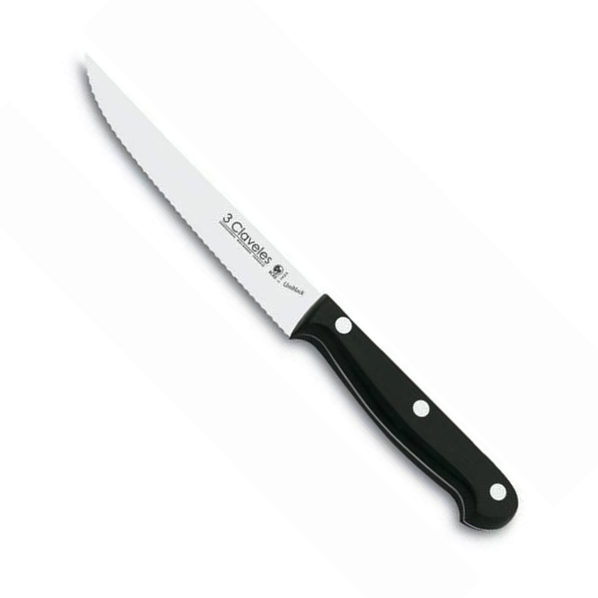 3 CLAVELES - Cuchillo chuletero uniblock 12 cm