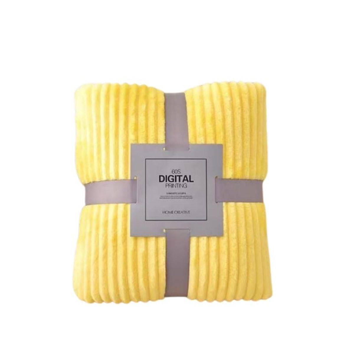 GENERICO - Frazada Térmica Relieve lineal Plaza y Media Aterciopelada Amarillo