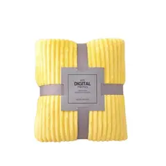 GENERICO - Frazada Térmica Relieve lineal Plaza y Media Aterciopelada Amarillo