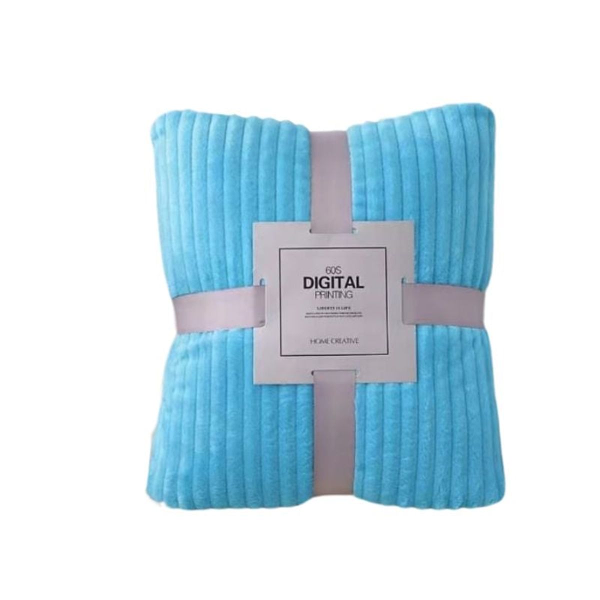 GENERICO - Frazada Térmica Relieve lineal Plaza y Media Aterciopelada Celeste