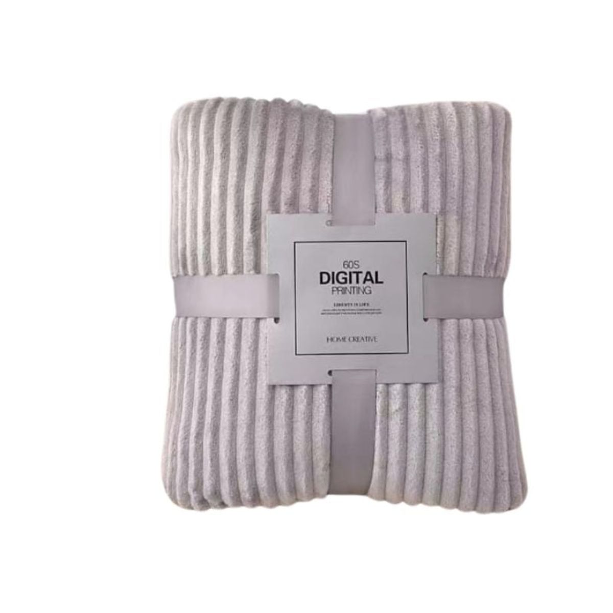 GENERICO - Frazada Térmica Relieve lineal Plaza y Media Aterciopelada Gris