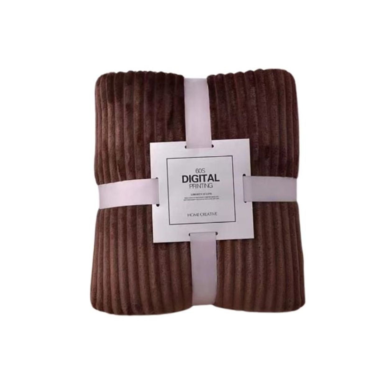 GENERICO - Frazada Térmica Relieve lineal Plaza y Media Aterciopelada Marrón