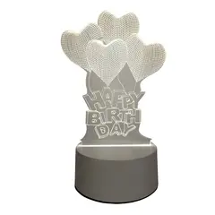 OEM - Lampara 3D USB Luz Globos de Cumpleaños
