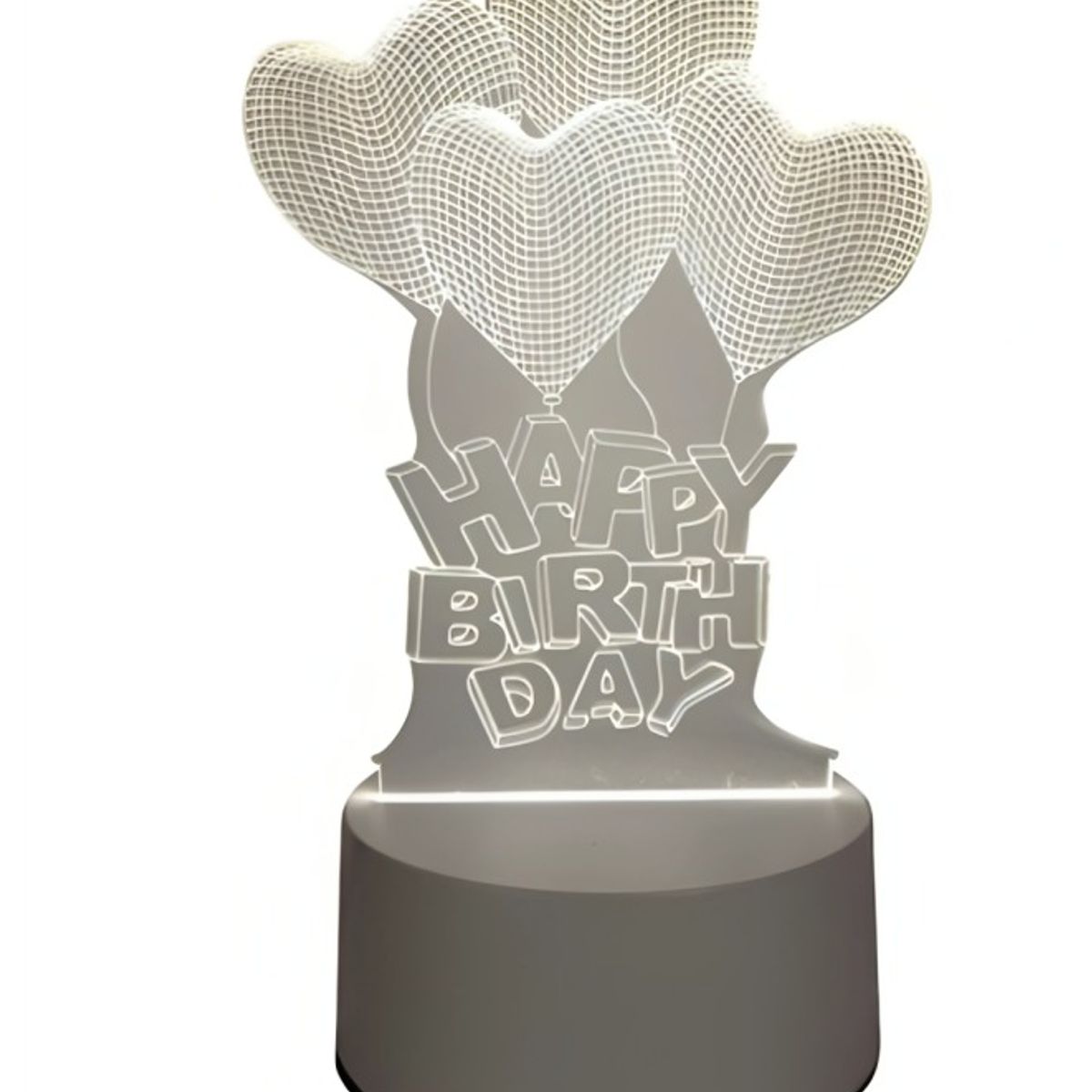 OEM - Lampara 3D USB Luz Globos de Cumpleaños