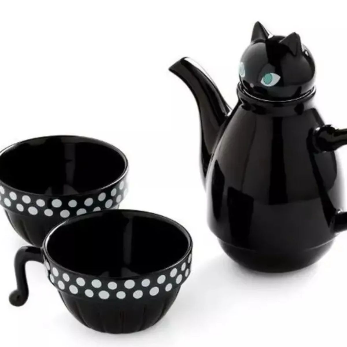 GENERICO - Set Tetera Gato Infusor + 2 Tazas Mug Gatos