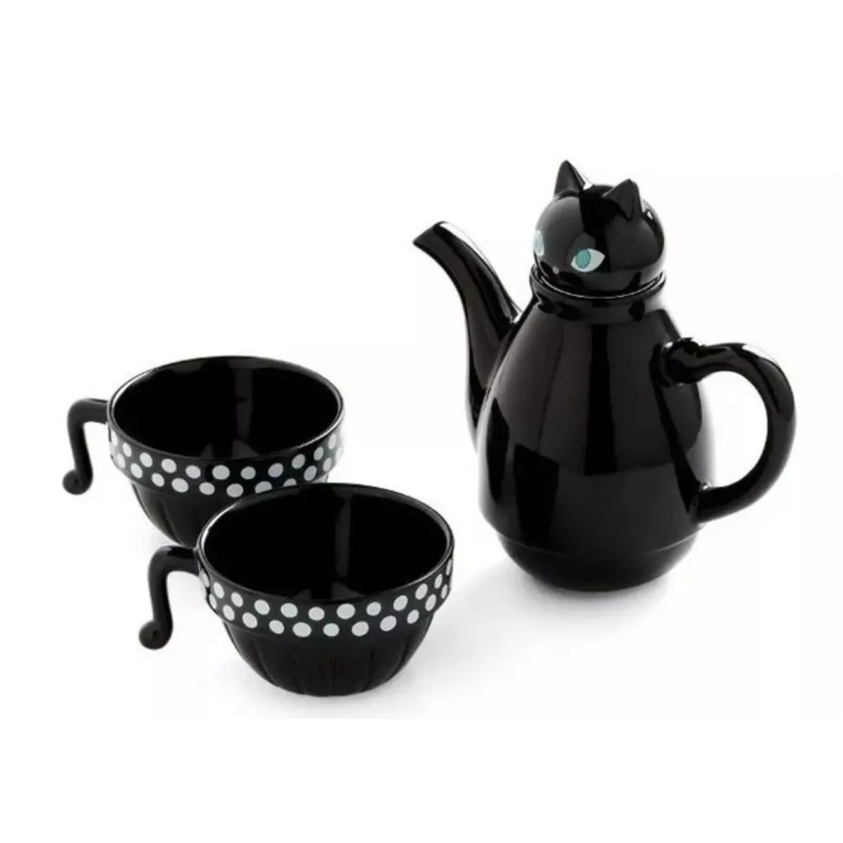 GENERICO - Set Tetera Gato Infusor + 2 Tazas Mug Gatos