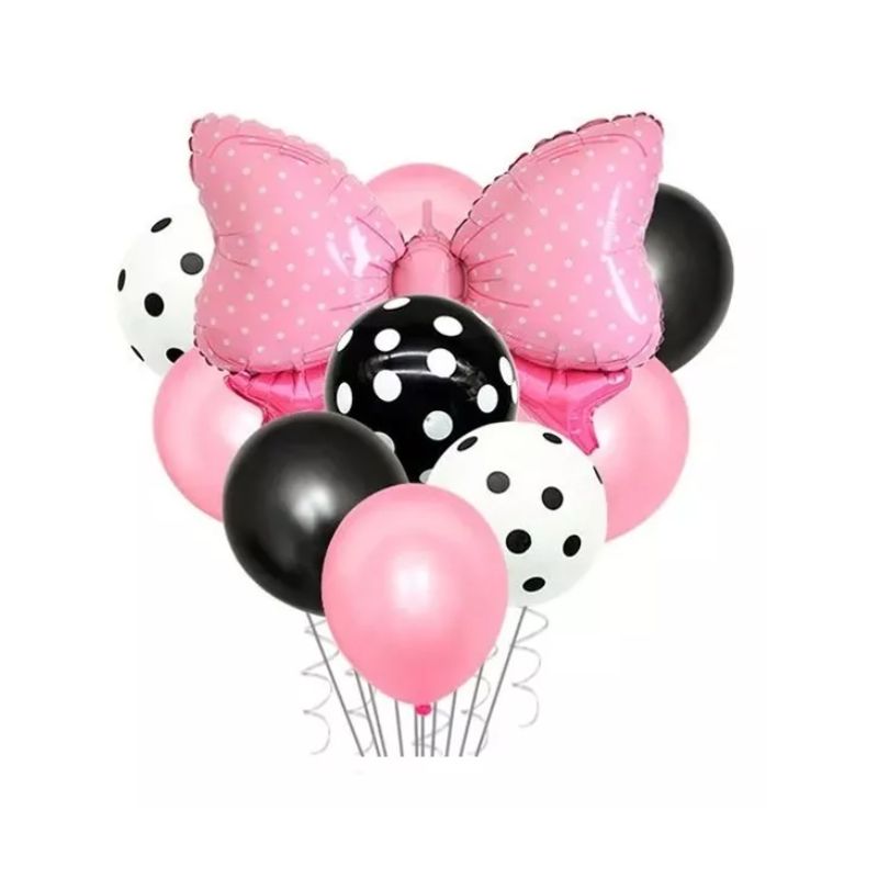 GENERICO - Set Globos Decoración 9 Uds Globos Látex + Globo Grande Lazo