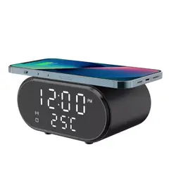 GENERICO - Reloj Despertador Cargador Inalámbrico Termómetro Rapida