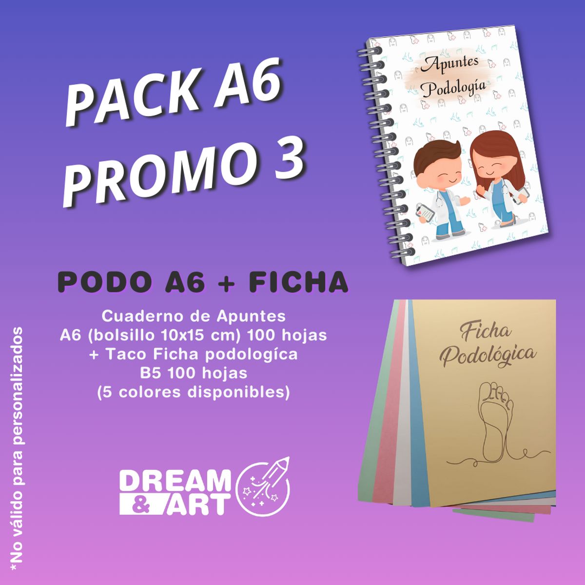 GENERICO - CUADERNO DE APUNTES PODOLOGÍA + FICHA PODOLOGICA 100 HOJAS