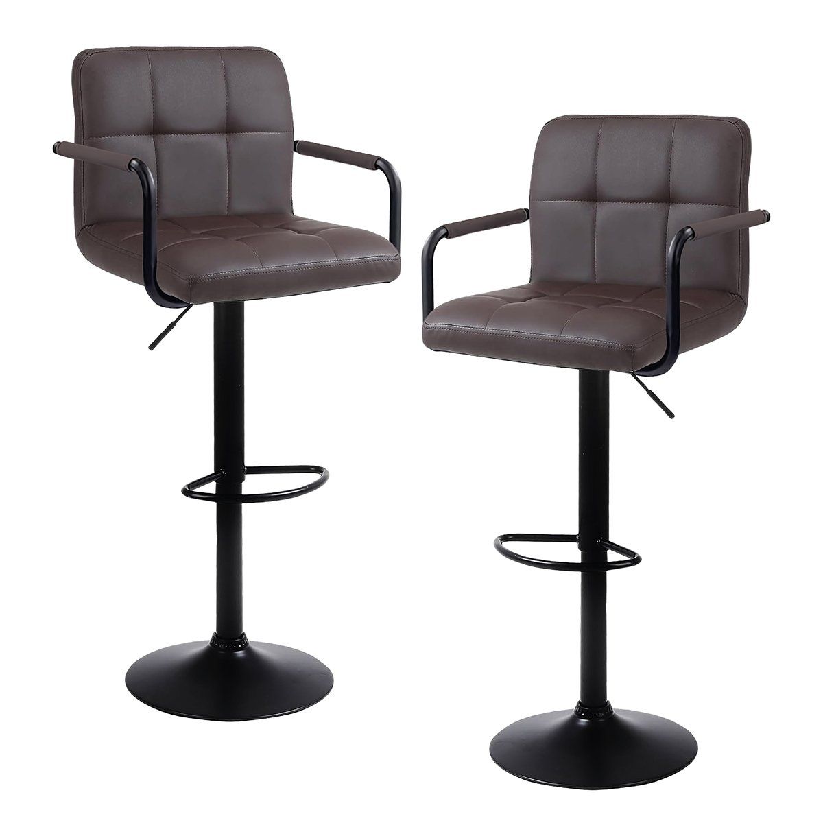 HOMELY - Pack x2 Sillas De Bar Piso Taburete Homely Comfort 61-81CM Café