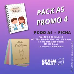 GENERICO - CUADERNO DE APUNTES PODOLOGÍA A5 + FICHA PODOLOGICA 100 HOJAS
