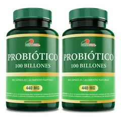 FUENTEVITAL - Probiótico 100 Billones Digestivo, 2 Frascos, 120 Cápsulas