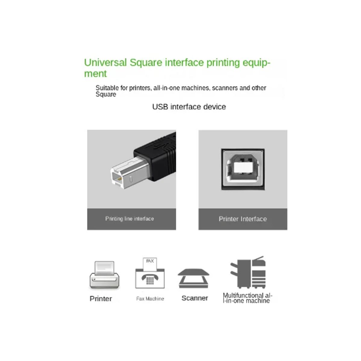 GENERICO - Cable Usb 2.0 Para Impresora Y Scanner A-b 1.5 M