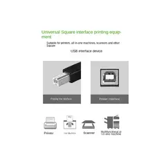 GENERICO - Cable Usb 2.0 Para Impresora Y Scanner A-b 1.5 M