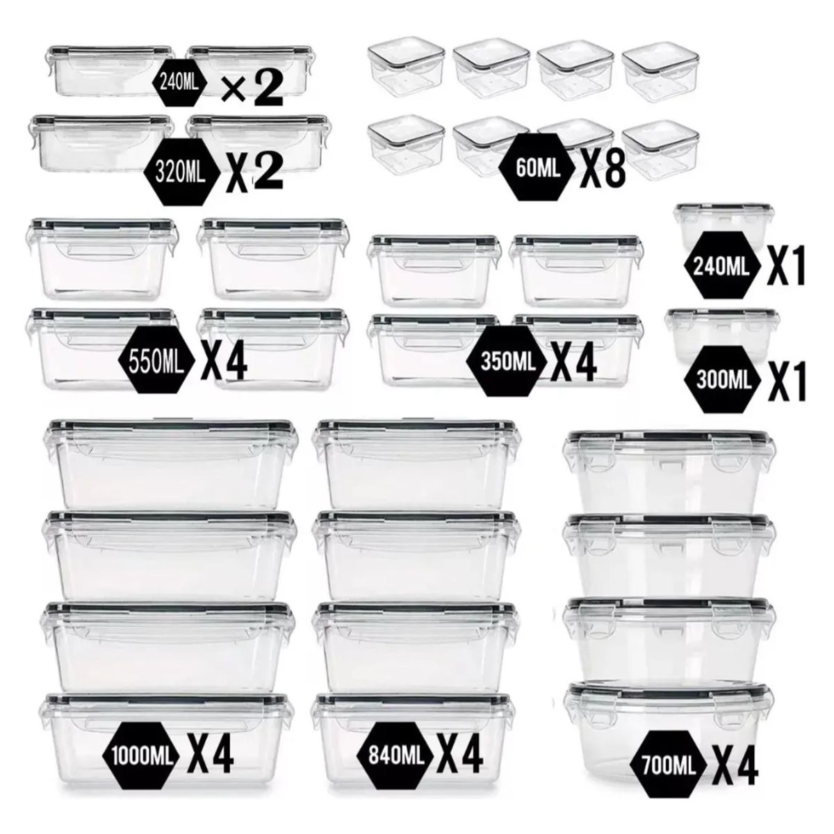 GENERICO - 34 Recipientes Container Herméticos