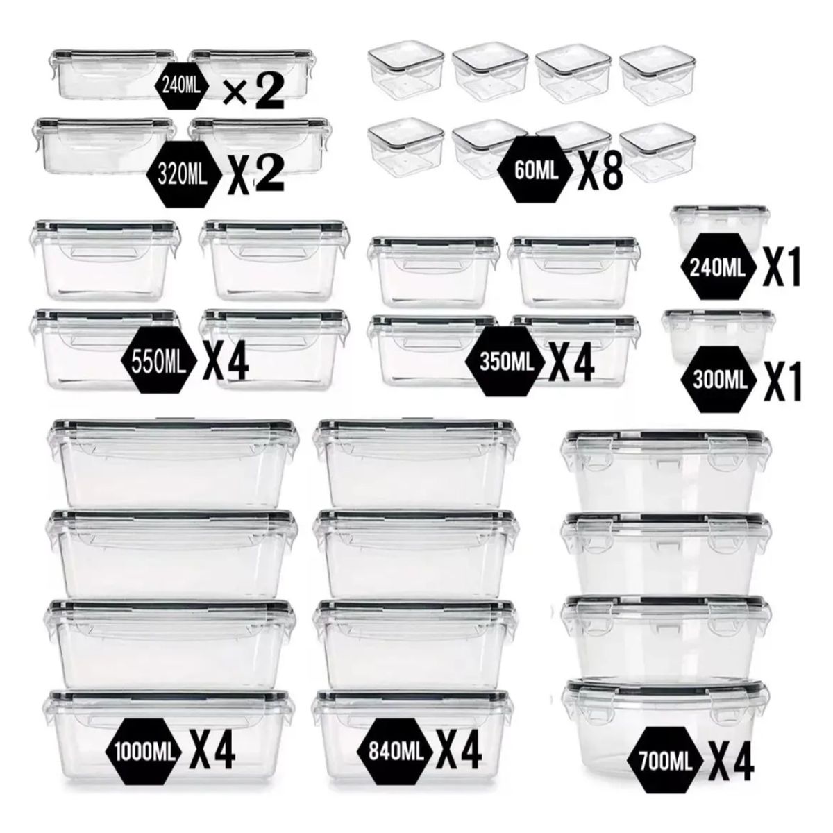 GENERICO - 34 Recipientes Container Herméticos