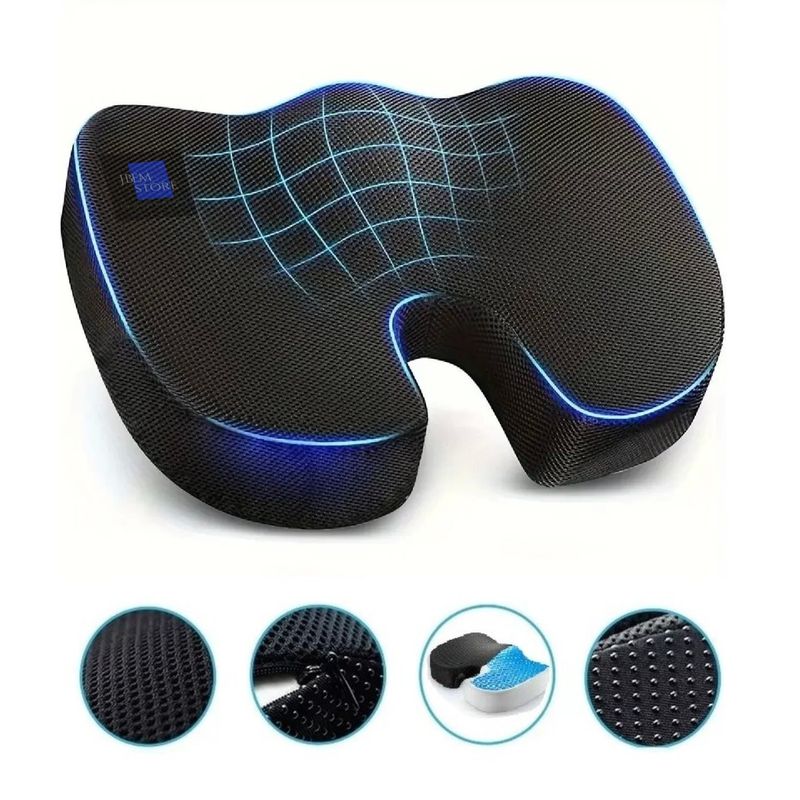 GENERICO - Cojín Coxis Ortopédico Ergonómico PREMIUM Memory Foam Alta Densidad