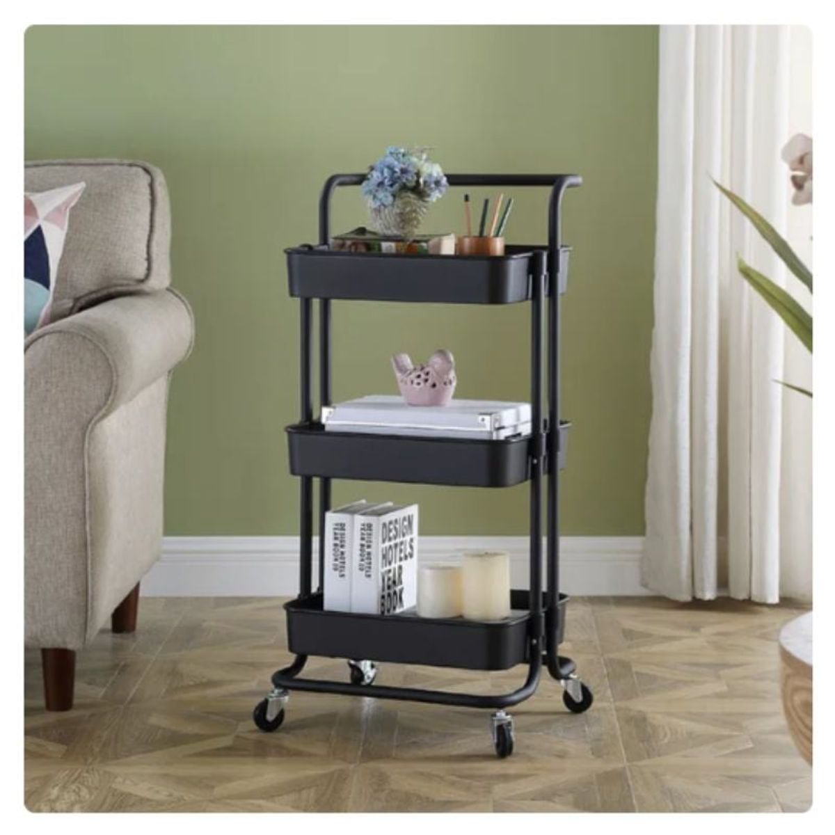 GENERICO - Carro Organizador Estante de Almacenamiento 3 Niveles con Ruedas