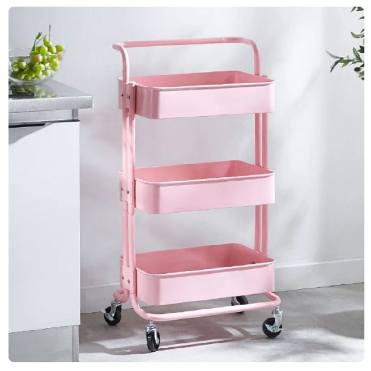 GENERICO - Carro Organizador Estante de Almacenamiento 3 Niveles con Ruedas