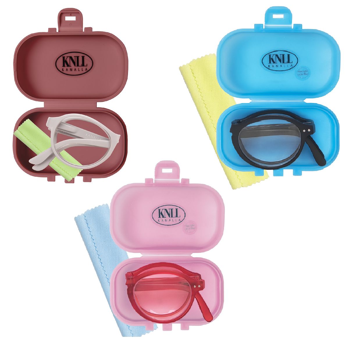 KANALLA - Lente de Lectura Plegable con Filtro Azul portátiles Negro Grado 3.5