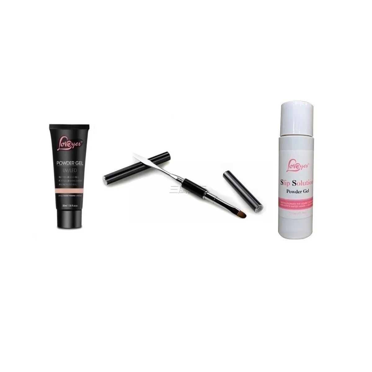 LOVEYES - Kit Polygel+  Pincel Polygel  +Liquido para Polygel.
