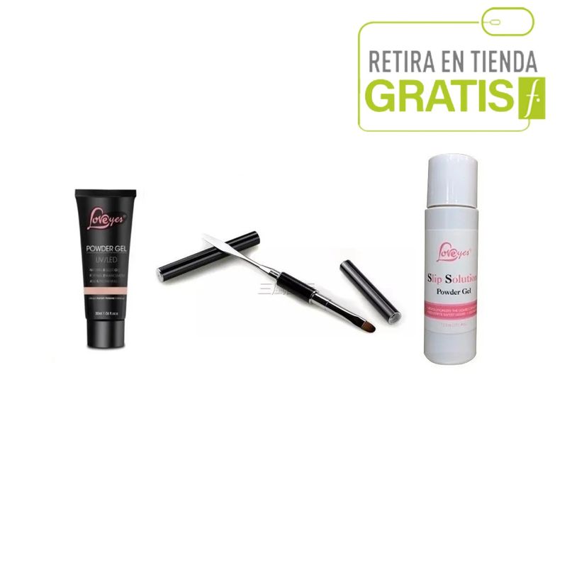 LOVEYES - Kit Polygel+  Pincel Polygel  +Liquido para Polygel.