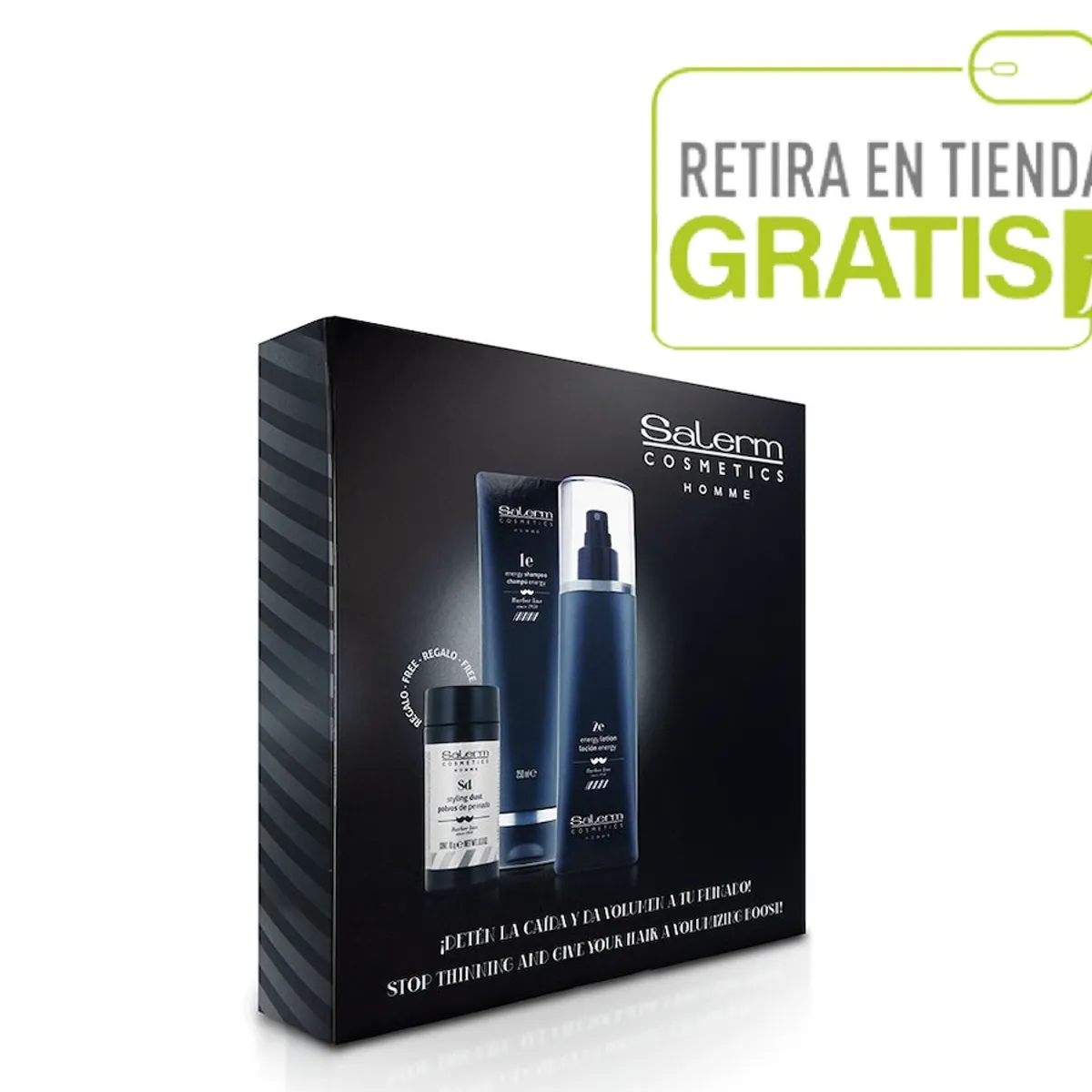 SALERM - SALERM Pack Homme Polvos Peinado+  Shampoo+  Loción Crecimiento Barba.