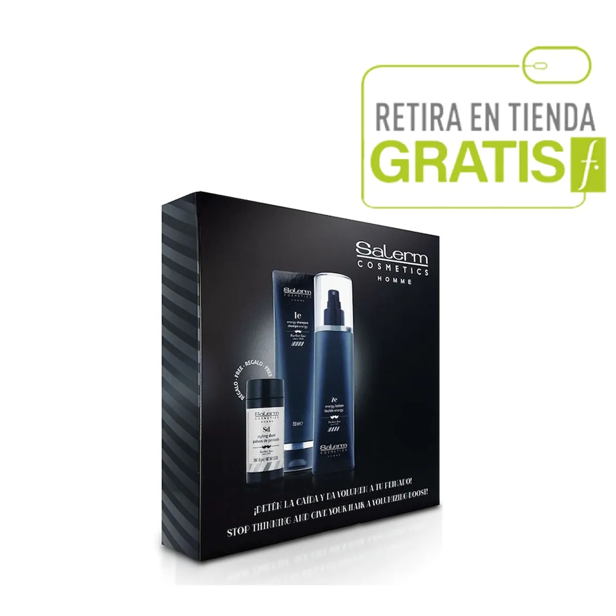 SALERM - SALERM Pack Homme Polvos Peinado+  Shampoo+  Loción Crecimiento Barba.
