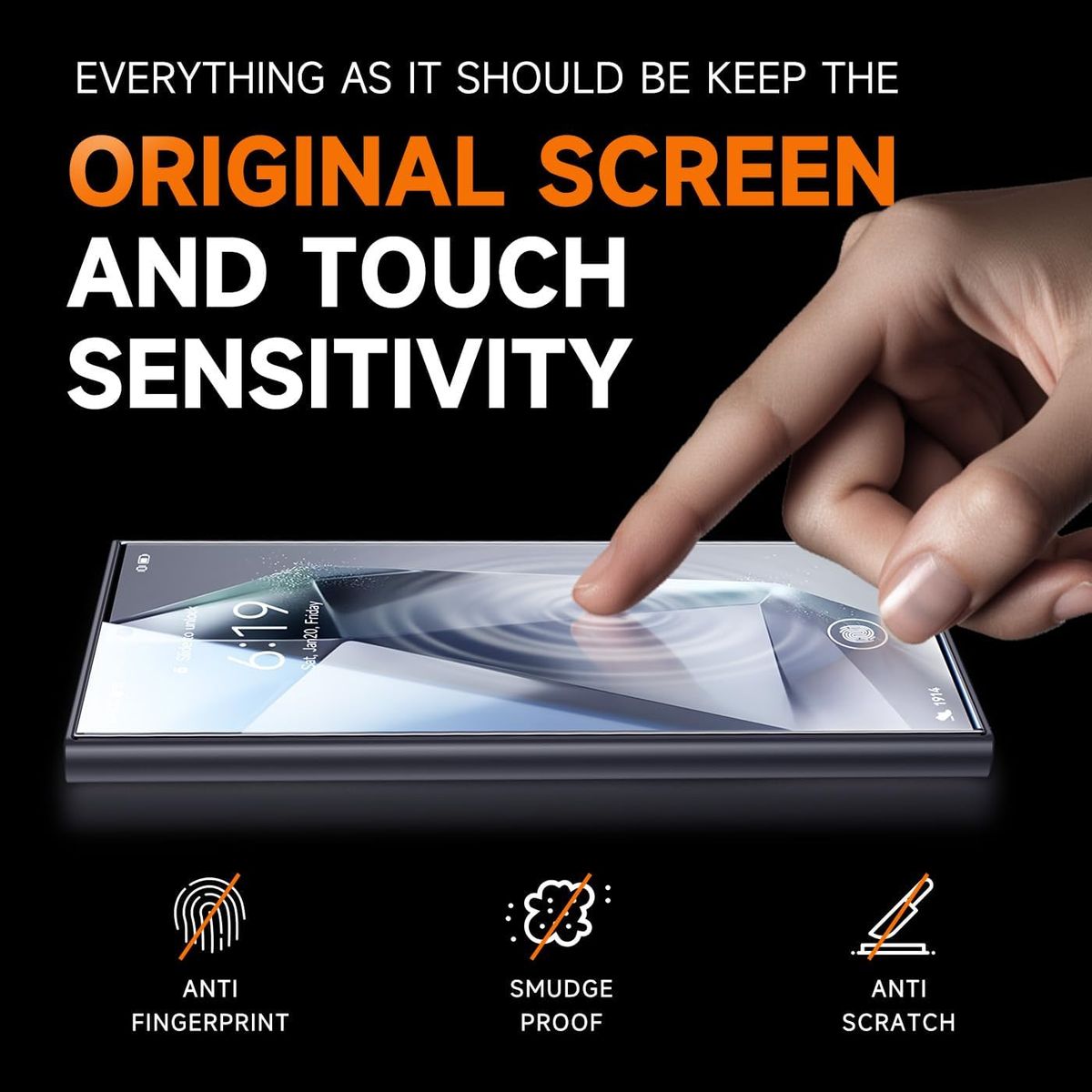 GENERICO - Lámina Protectora Vidrio Pantalla Para S24 Ultra Auto Instalable