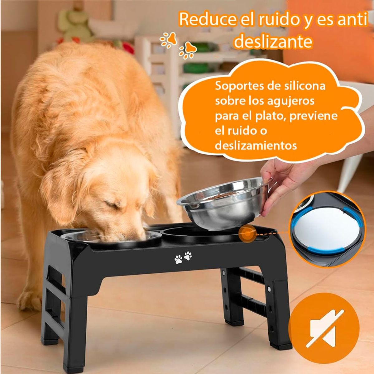 GENERICO - Comedero Bebedero Para Perro Gato Aluminio Anti Deslizante