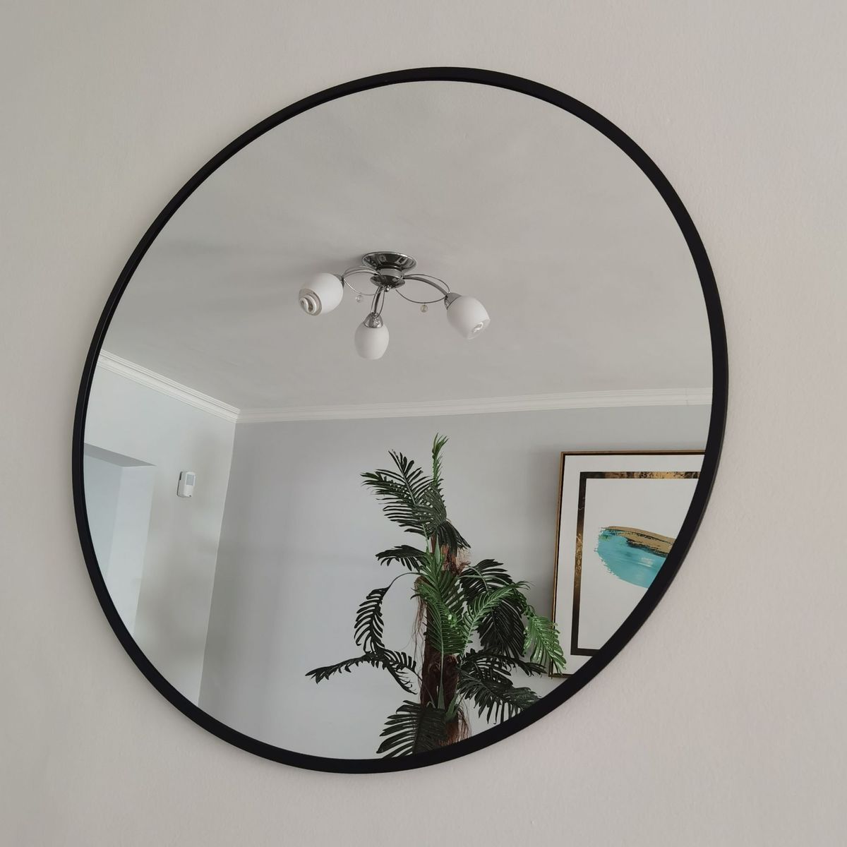 VALSTORE DECO Y DESIGN - Espejo Metálico Redondo Atene negro 80 cm diámetro