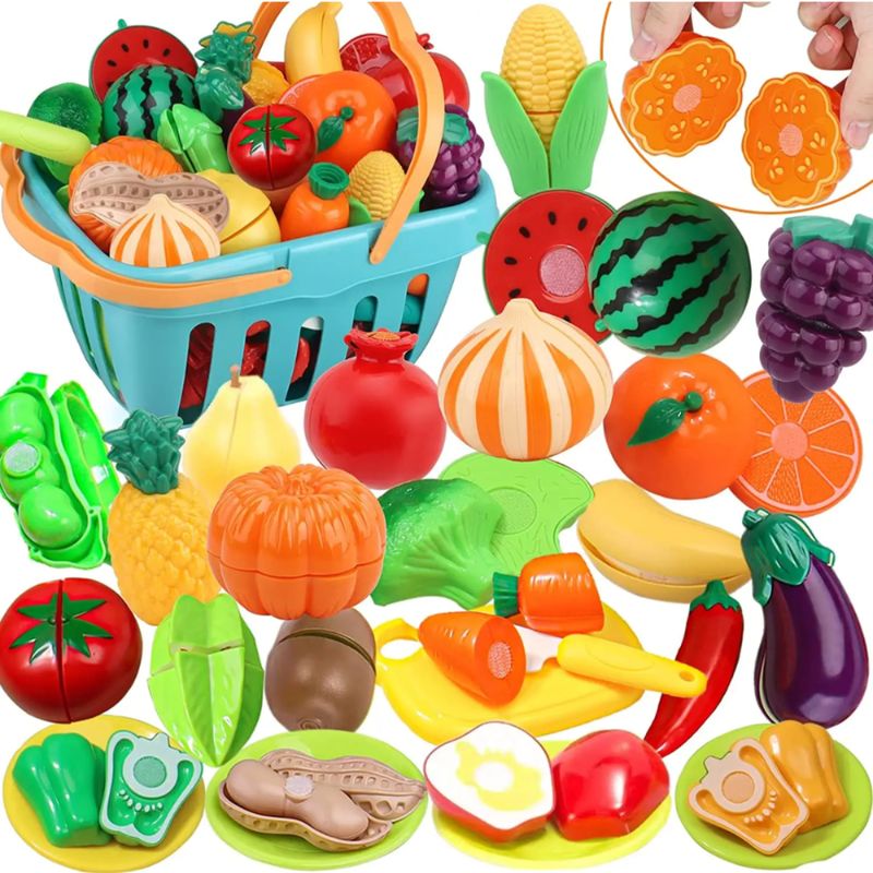 SPACEZAT - Set de Frutas y Verduras con Canasto 86 piezas