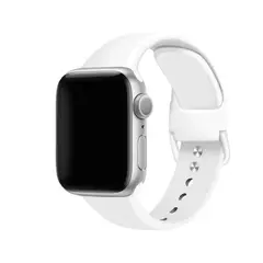 GENERICO - Correa para Apple Watch Silicona Lisa Blanco 42 44 mm